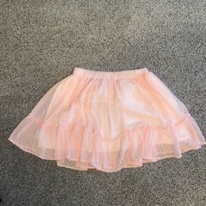 Shein Pink Raised Polka Dot Skirt